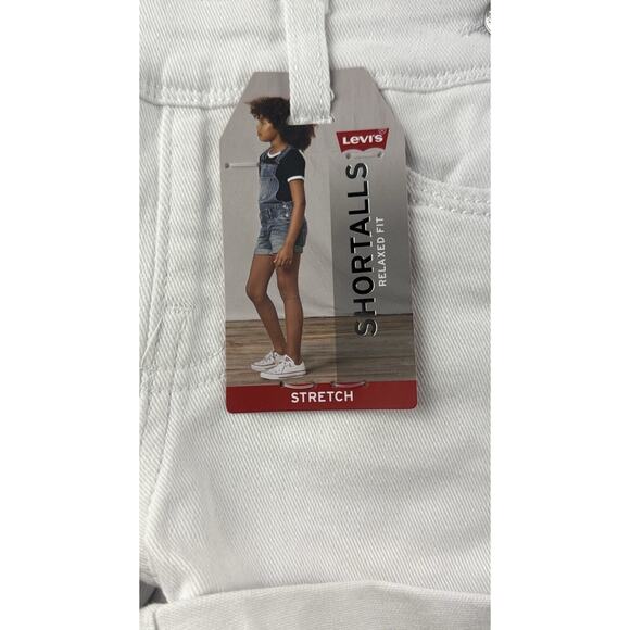 Levi’s Denim 100% Cotton White Shortalls Kid Toddler Girl 2T - Picture 5 of 8